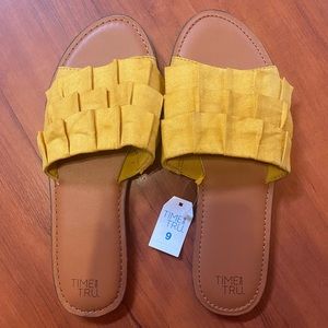 Slip on yellow sandals